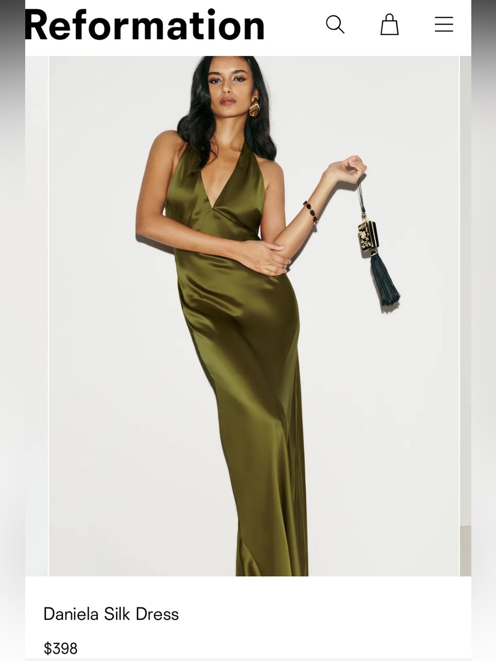 Reformation Daniela Silk Dress